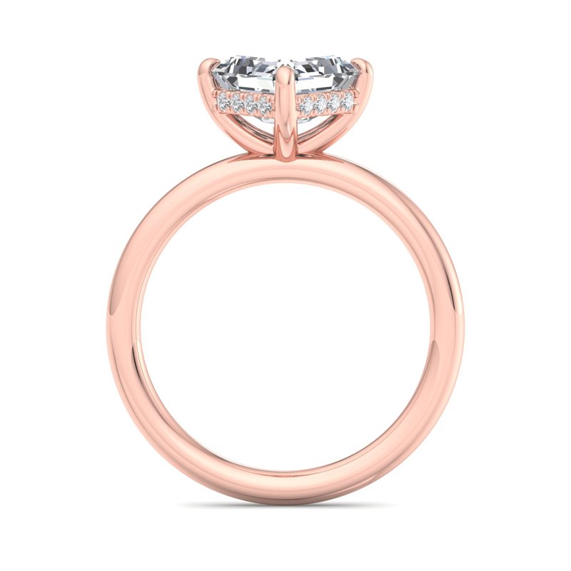 Rose Gold Remi Kite Hidden Solitaire & 1ct Asscher Lab Grown Diamond Center