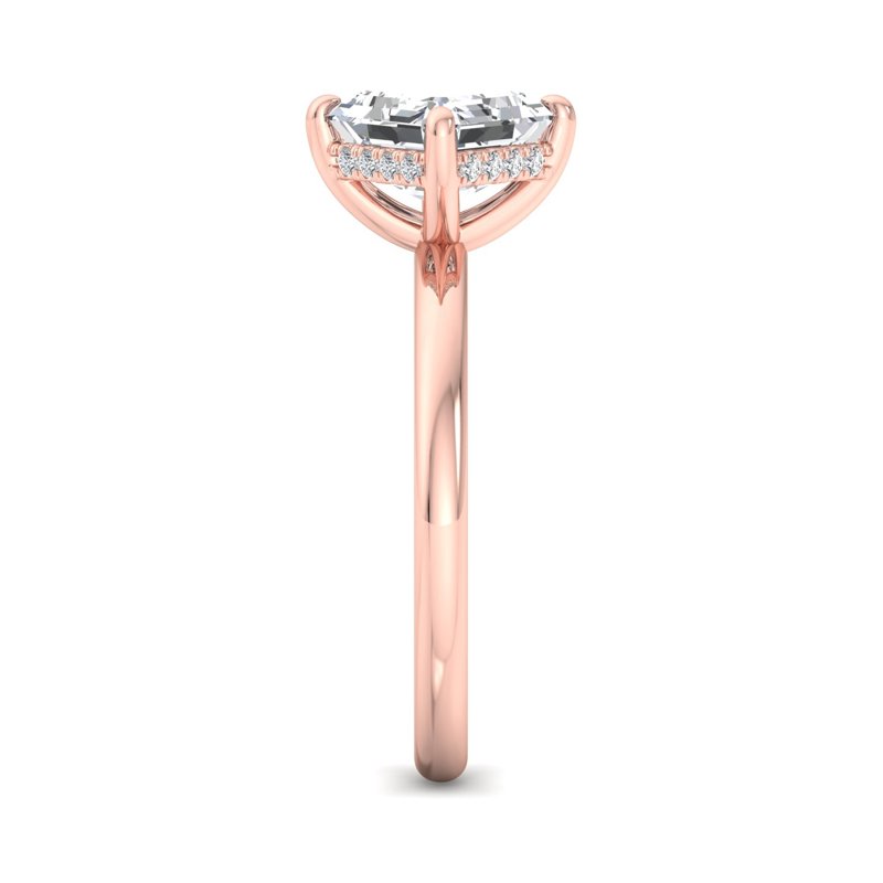 Rose Gold Remi Kite Hidden Solitaire & 1ct Asscher Lab Grown Diamond Center