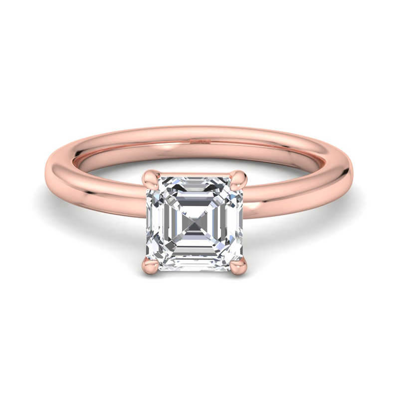 Rose Gold Lumiere Hidden Halo & 1ct Asscher Lab Grown Diamond Center