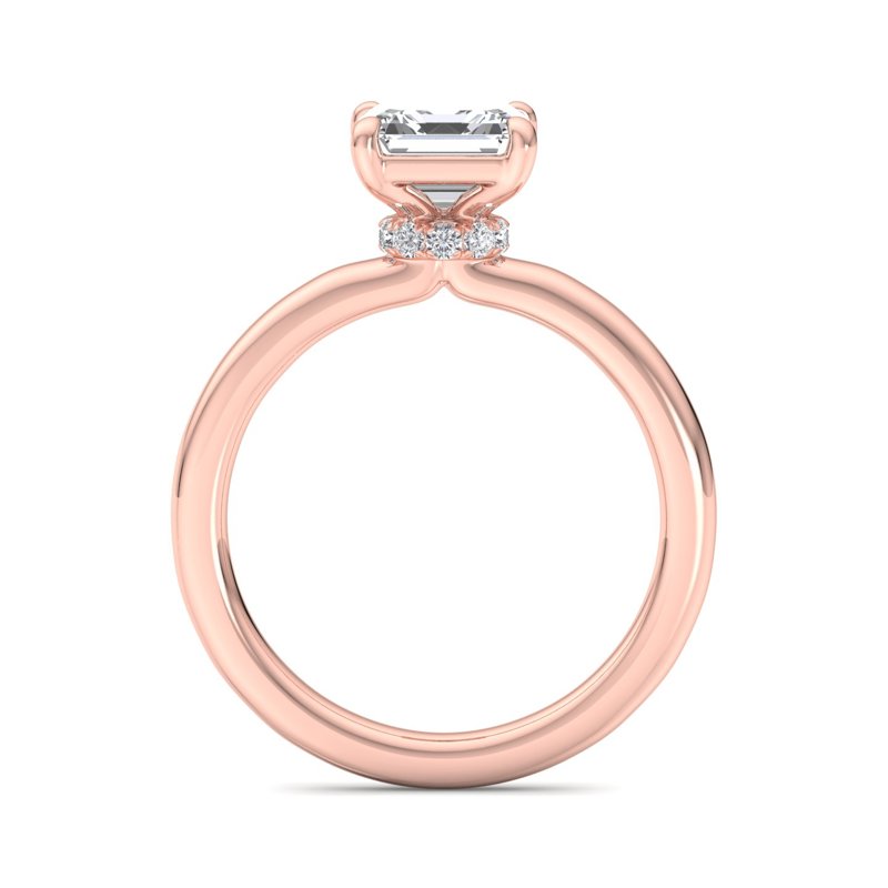 Rose Gold Lumiere Hidden Halo & 1ct Asscher Lab Grown Diamond Center