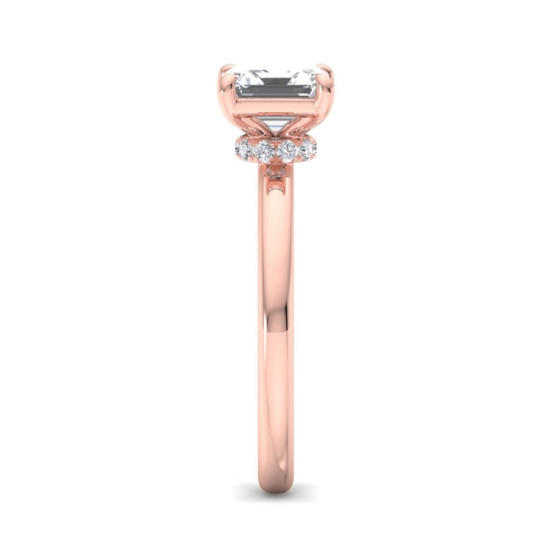 Rose Gold Lumiere Hidden Halo & 1ct Asscher Lab Grown Diamond Center