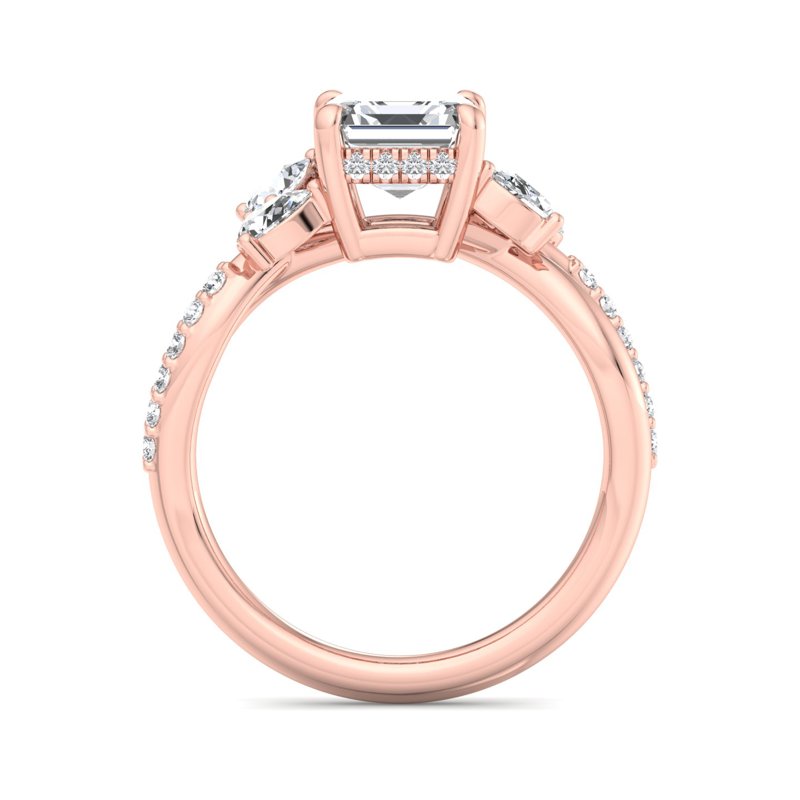 Rose Gold Luxe Twist Flora & 1ct Asscher Lab Grown Diamond Center