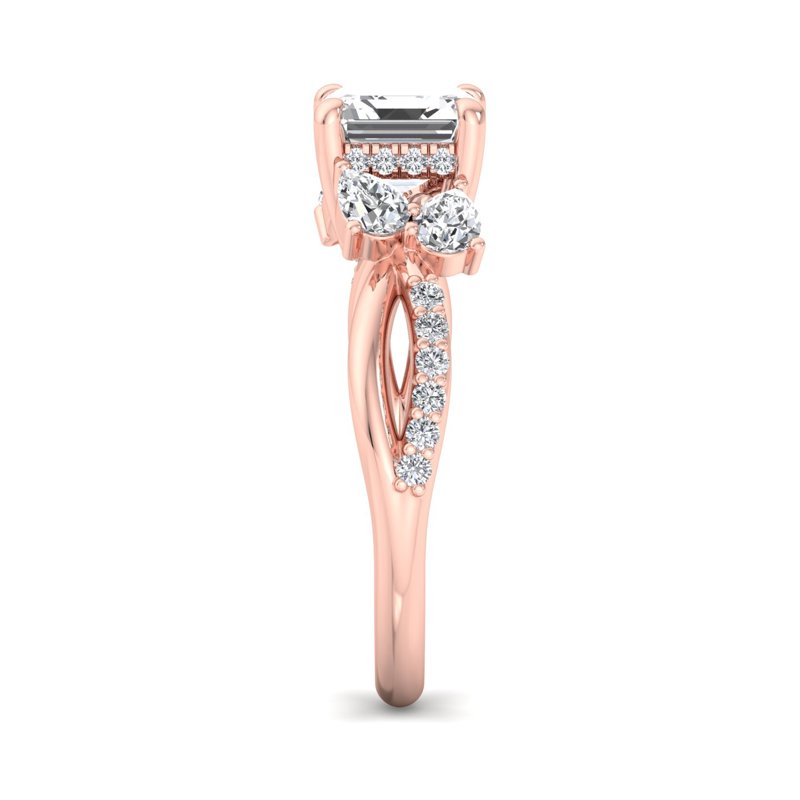 Rose Gold Luxe Twist Flora & 1ct Asscher Lab Grown Diamond Center