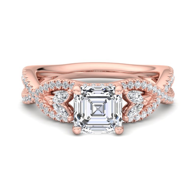 Rose Gold Luxe Twist Venus & 1ct Asscher Lab Grown Diamond Center