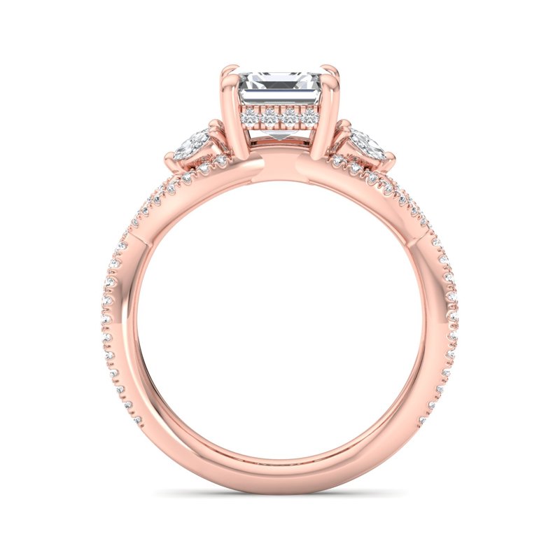 Rose Gold Luxe Twist Venus & 1ct Asscher Lab Grown Diamond Center