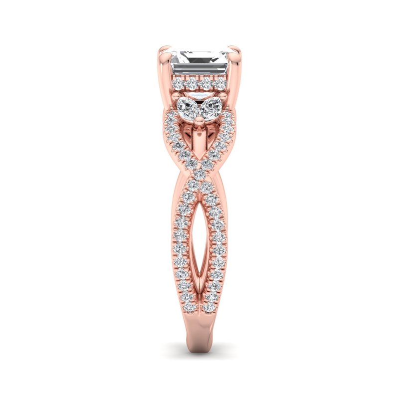 Rose Gold Luxe Twist Venus & 1ct Asscher Lab Grown Diamond Center