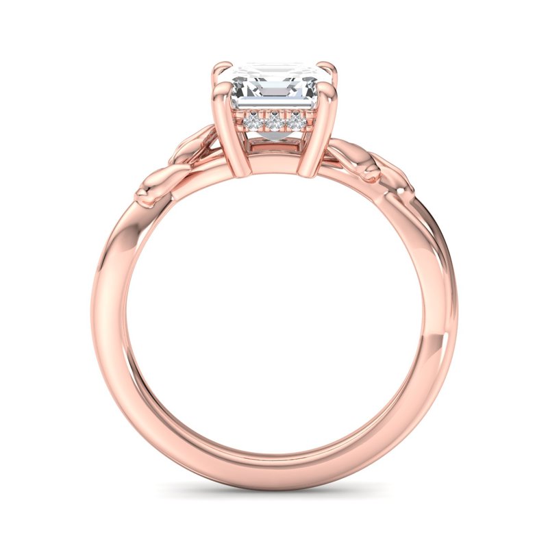 Rose Gold Autumn Vine Solitaire & 1ct Asscher Lab Grown Diamond Center