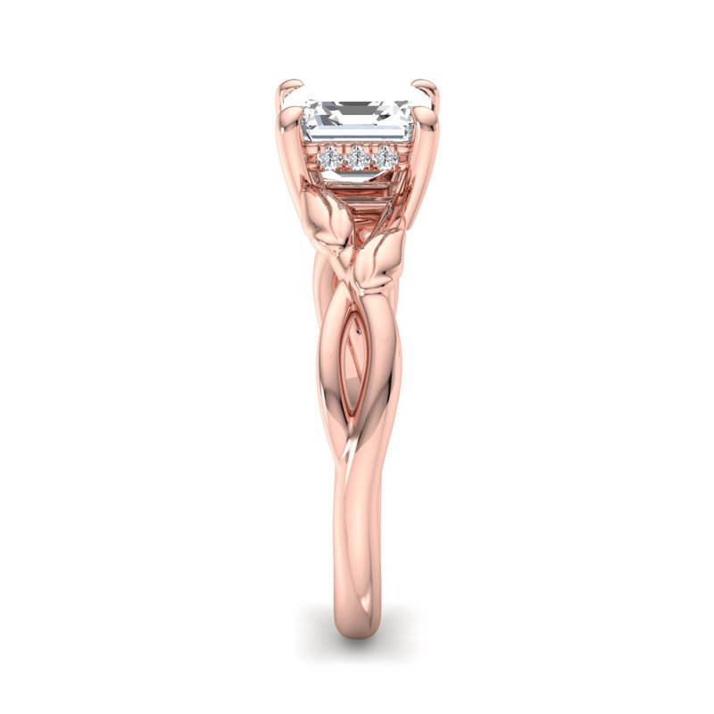 Rose Gold Autumn Vine Solitaire & 1ct Asscher Lab Grown Diamond Center