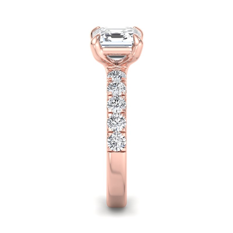 Rose Gold Luxe Valentina (2/3ctw) & 1ct Asscher Lab Grown Diamond Center