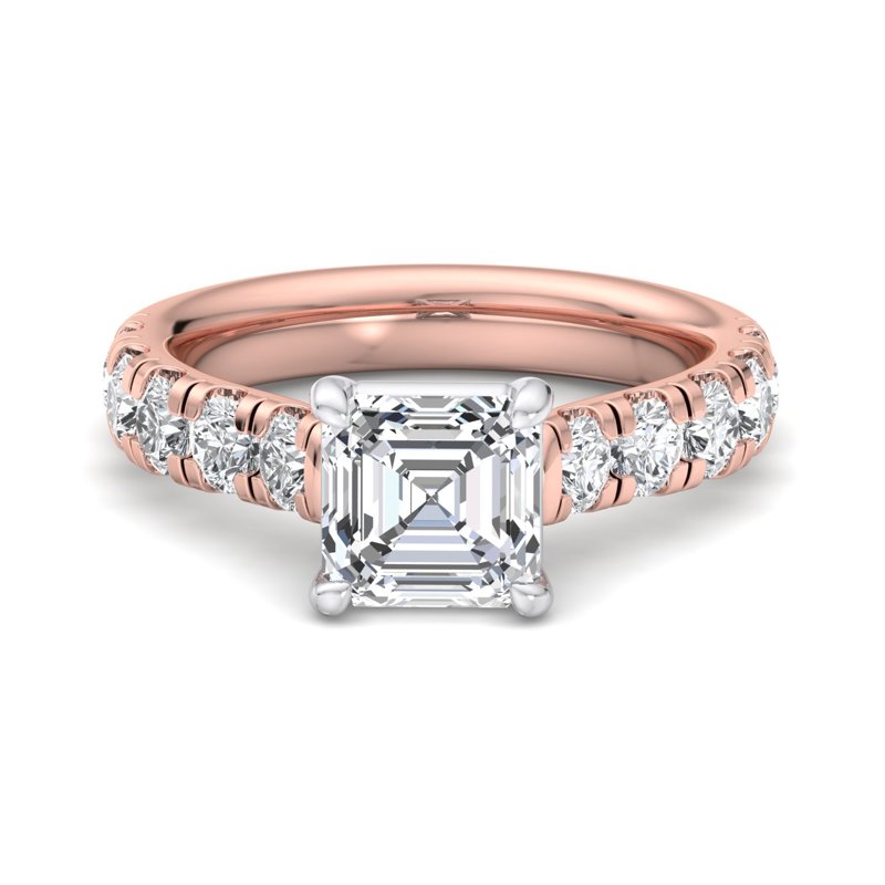Rose Gold Luxe Priscilla & 1ct Asscher Lab Grown Diamond Center