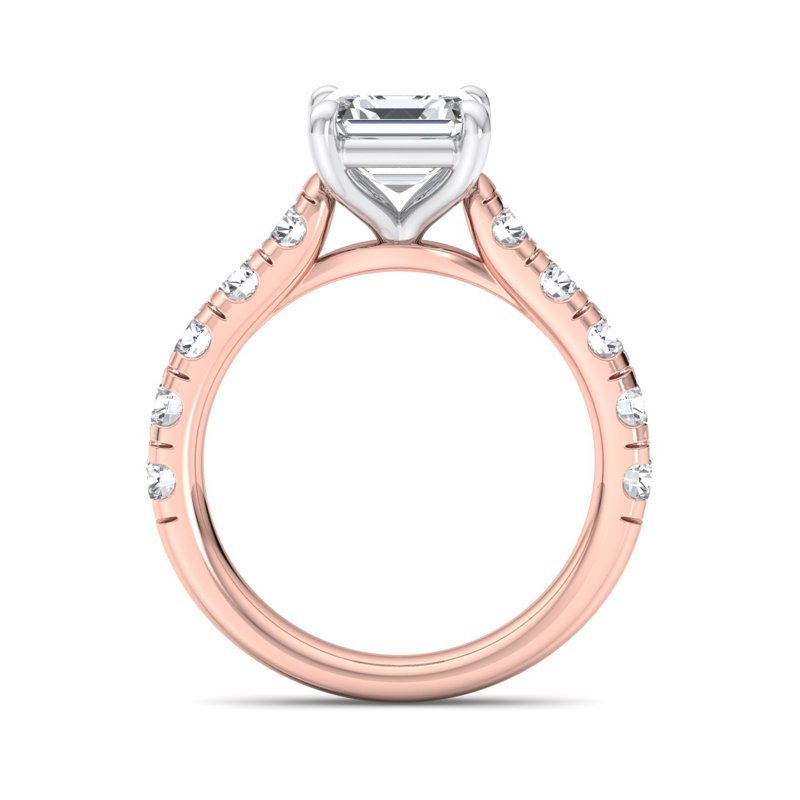 Rose Gold Luxe Priscilla & 1ct Asscher Lab Grown Diamond Center