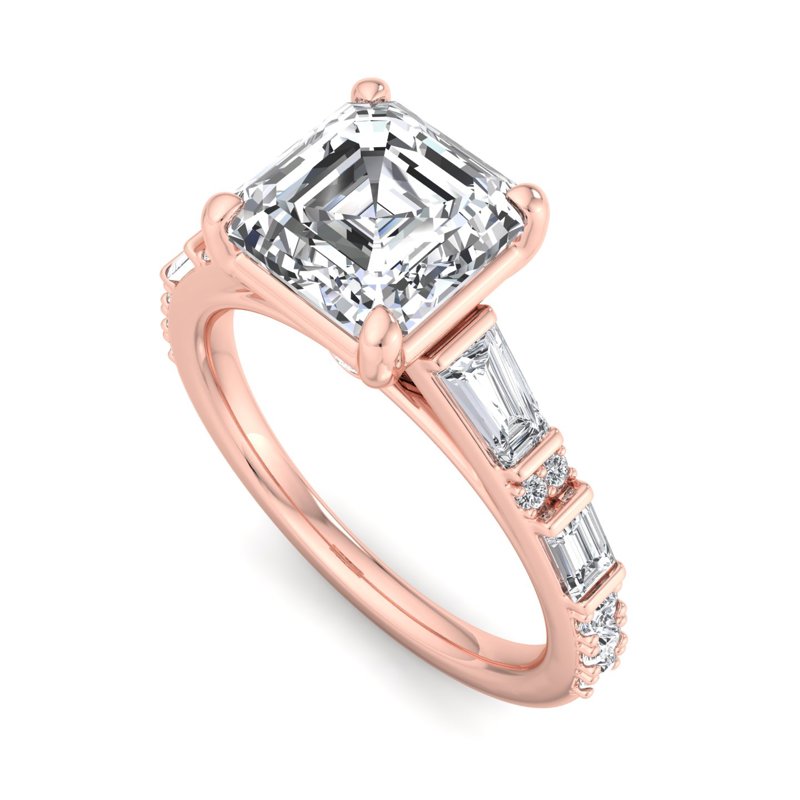Rose Gold Grand Felicity & 1ct Asscher Lab Grown Diamond Center