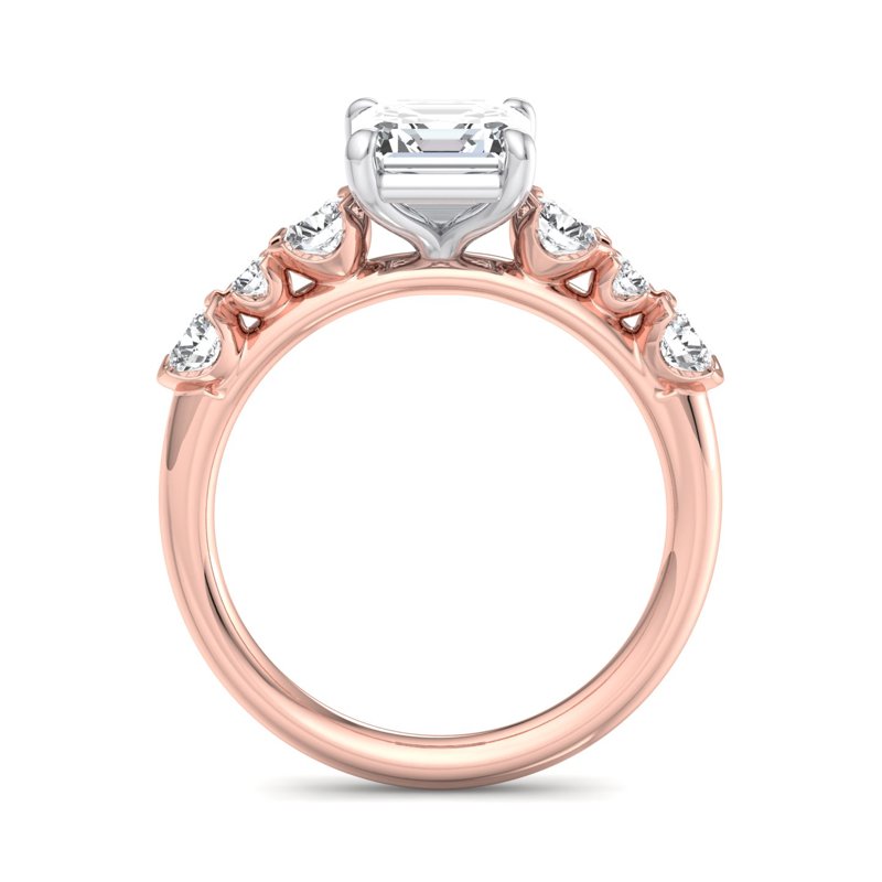 Rose Gold Luxe Ava Round & 1ct Asscher Lab Grown Diamond Center