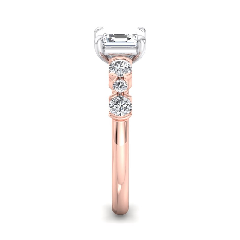 Rose Gold Luxe Ava Round & 1ct Asscher Lab Grown Diamond Center
