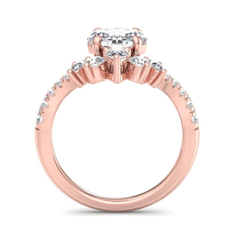 Rose Gold Luxe Maya Pear (3/4ctw) & 1ct Asscher Lab Grown Diamond Center