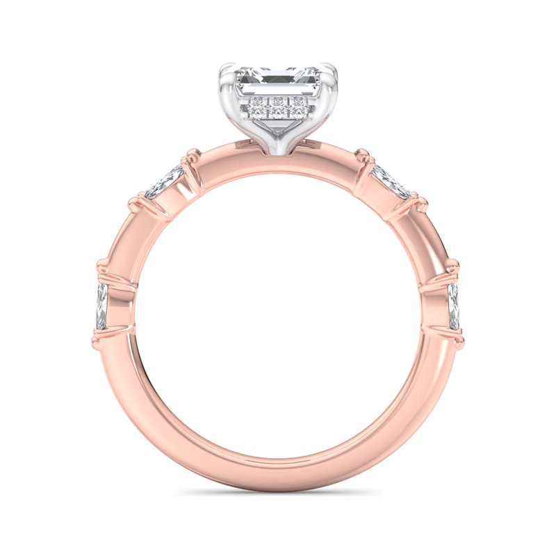 Rose Gold Demi Marquise & 1ct Asscher Lab Grown Diamond Center