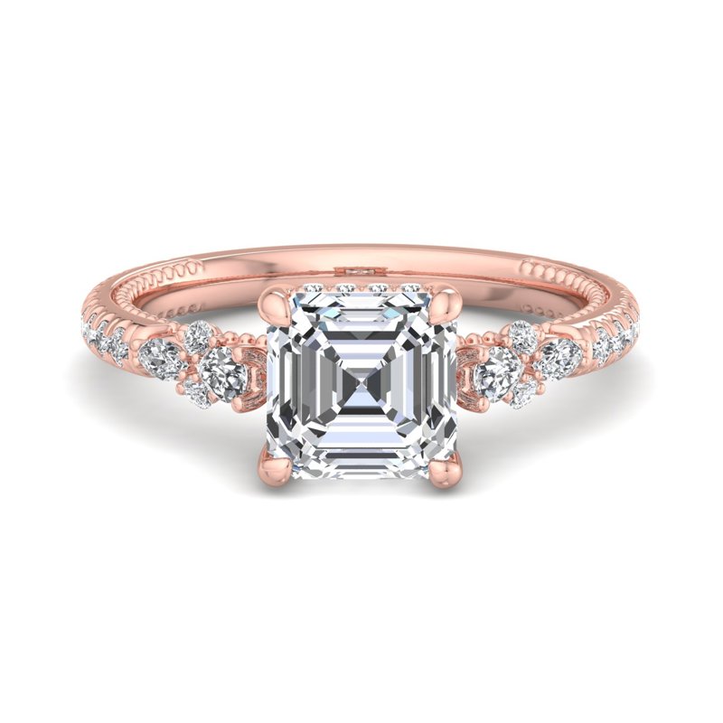 Rose Gold Rosalind Hidden & 1ct Asscher Lab Grown Diamond Center