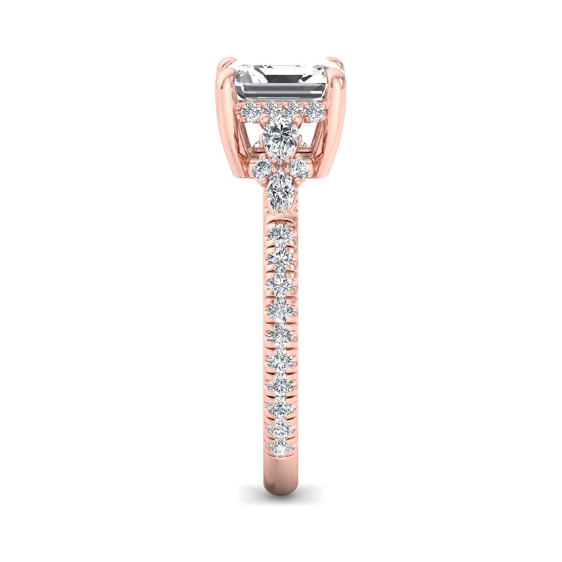 Rose Gold Rosalind Hidden & 1ct Asscher Lab Grown Diamond Center