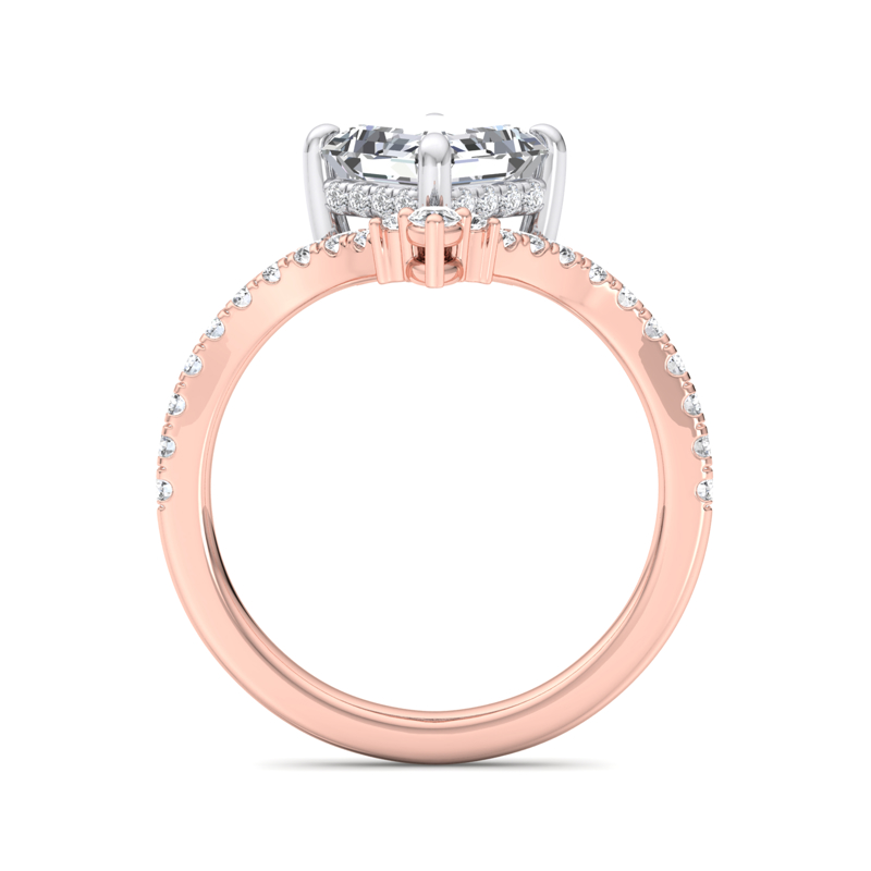 Rose Gold Grand Avalon & 1ct Asscher Lab Grown Diamond Center