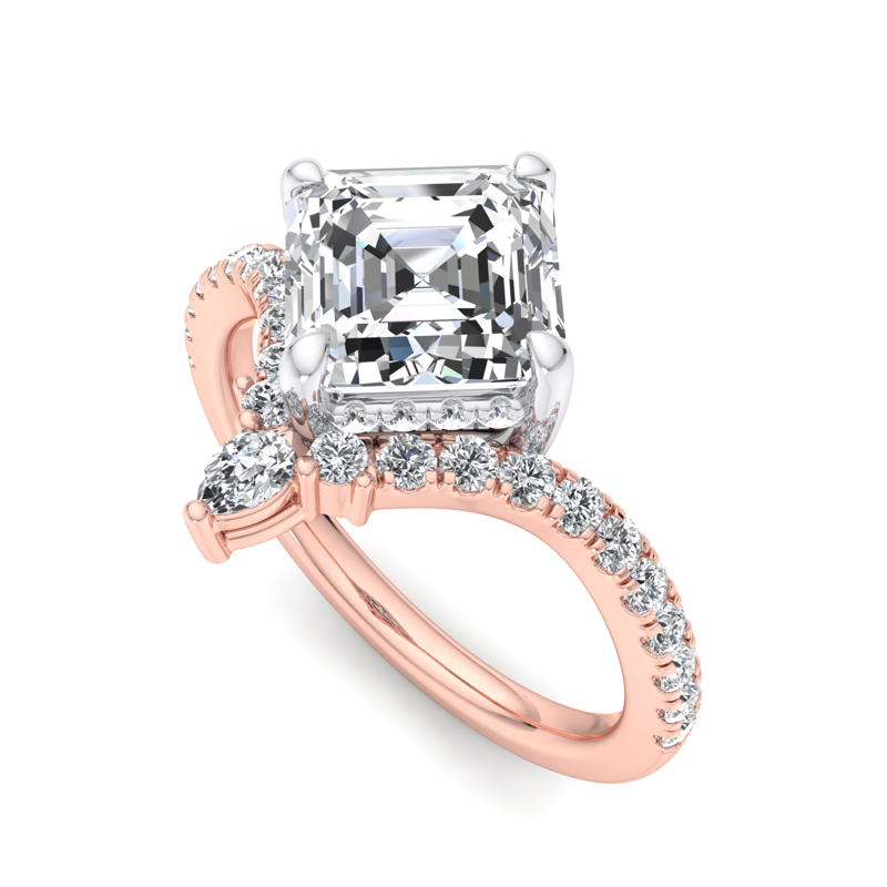 Rose Gold Grand Avalon & 1ct Asscher Lab Grown Diamond Center