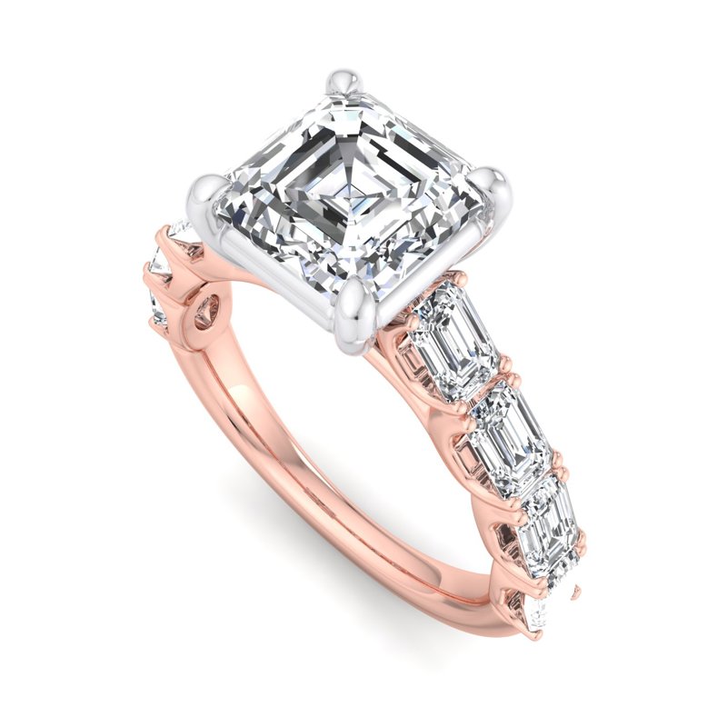 Rose Gold Grand Denali & 1ct Asscher Lab Grown Diamond Center