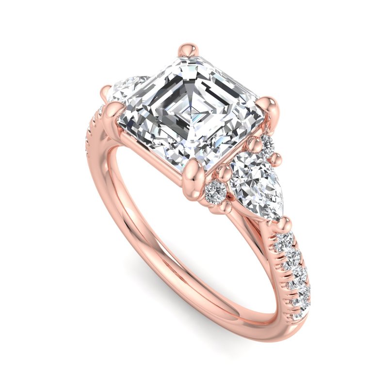 Rose Gold Grand Analia & 1ct Asscher Lab Grown Diamond Center