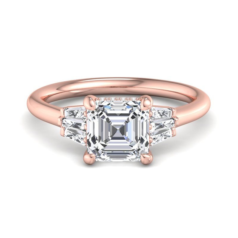 Rose Gold Yvonne Hidden & 1ct Asscher Lab Grown Diamond Center