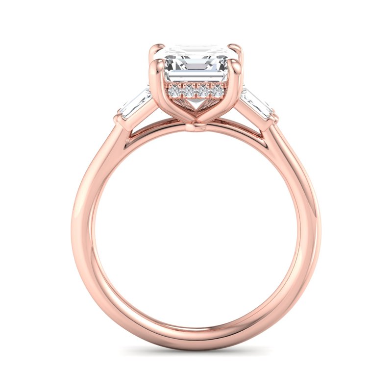 Rose Gold Yvonne Hidden & 1ct Asscher Lab Grown Diamond Center