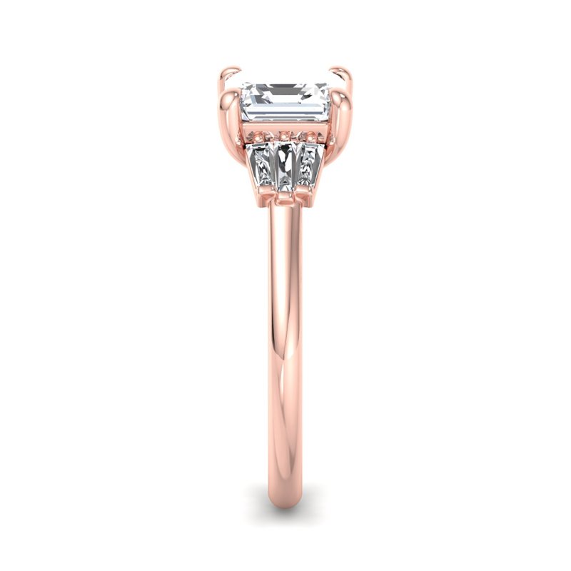 Rose Gold Yvonne Hidden & 1ct Asscher Lab Grown Diamond Center