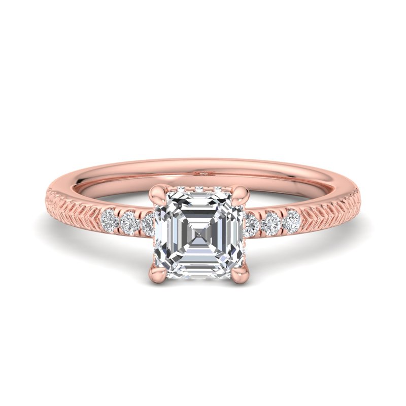 Rose Gold Yvette Hidden & 1ct Asscher Lab Grown Diamond Center