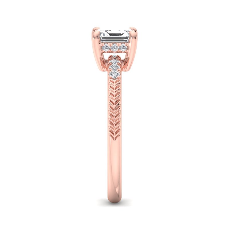 Rose Gold Yvette Hidden & 1ct Asscher Lab Grown Diamond Center