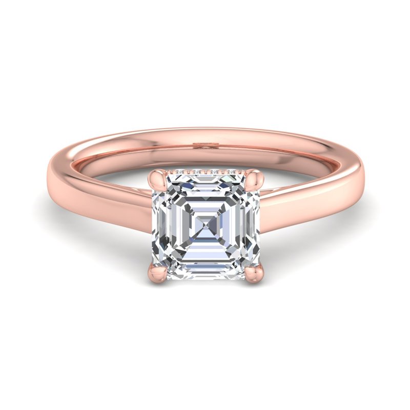 Rose Gold Summit Hidden & 1ct Asscher Lab Grown Diamond Center