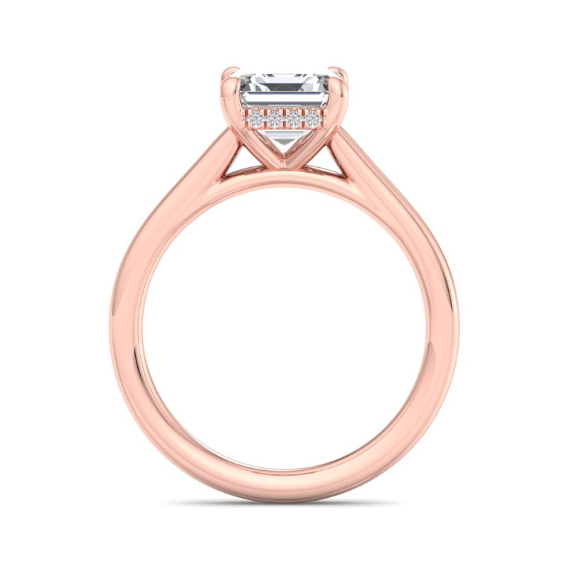 Rose Gold Summit Hidden & 1ct Asscher Lab Grown Diamond Center