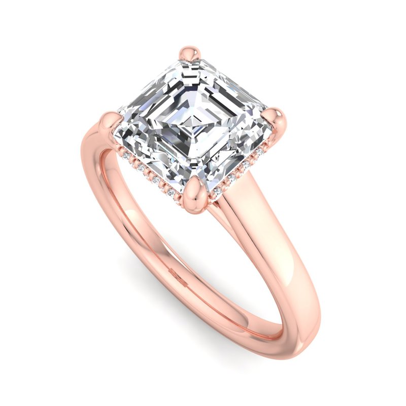 Rose Gold Summit Hidden & 1ct Asscher Lab Grown Diamond Center