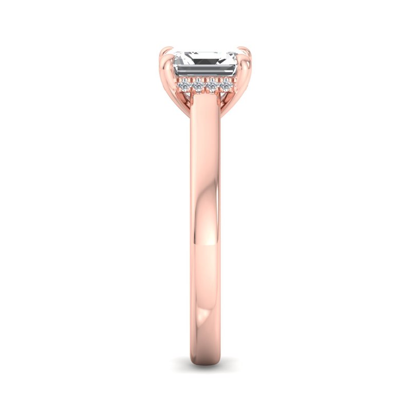 Rose Gold Summit Hidden & 1ct Asscher Lab Grown Diamond Center