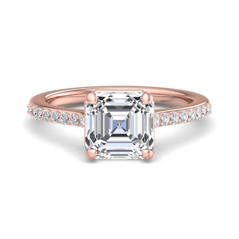 Rose Gold Matilde Hidden & 1ct Asscher Lab Grown Diamond Center