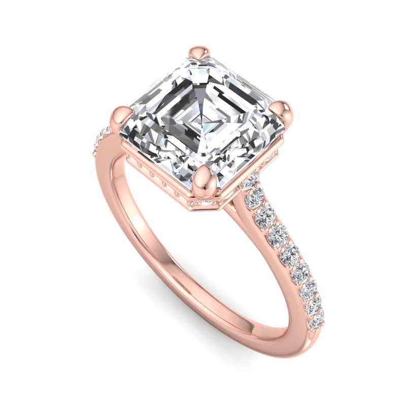 Rose Gold Matilde Hidden & 1ct Asscher Lab Grown Diamond Center