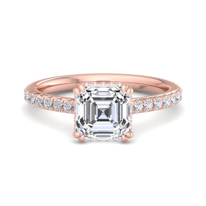 Rose Gold Macy Hidden & 1ct Asscher Lab Grown Diamond Center