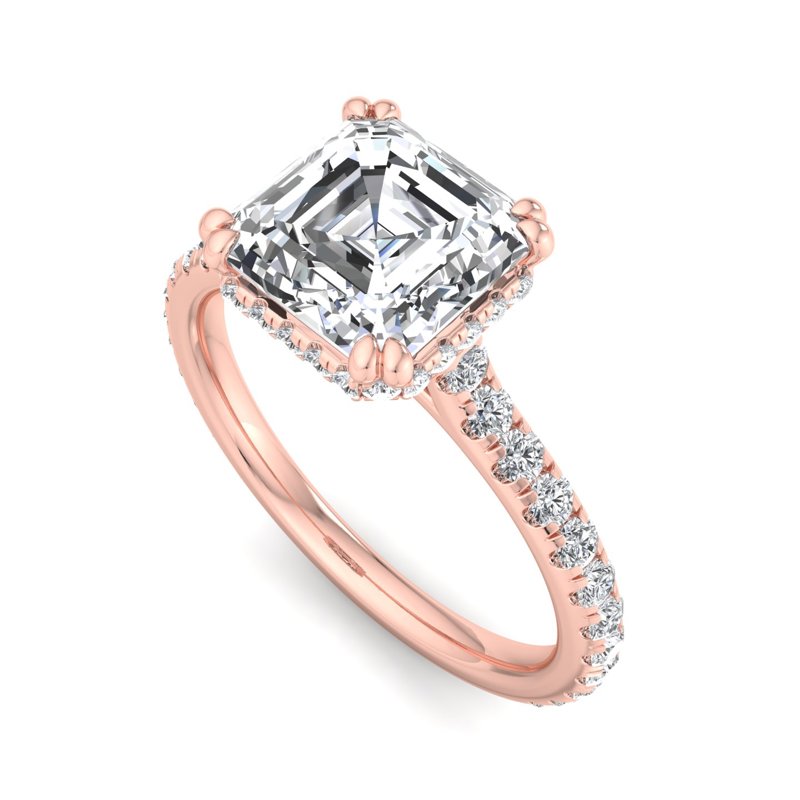 Rose Gold Macy Hidden & 1ct Asscher Lab Grown Diamond Center