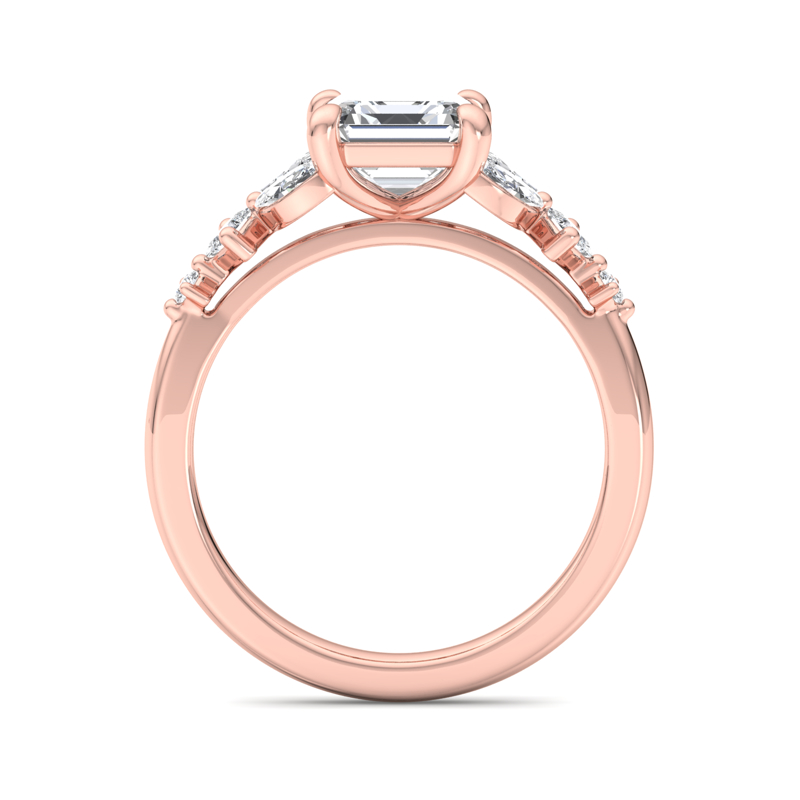 Rose Gold Luxe Aurora & 1ct Asscher Lab Grown Diamond Center