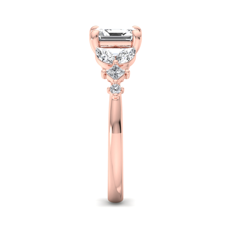 Rose Gold Luxe Aurora & 1ct Asscher Lab Grown Diamond Center