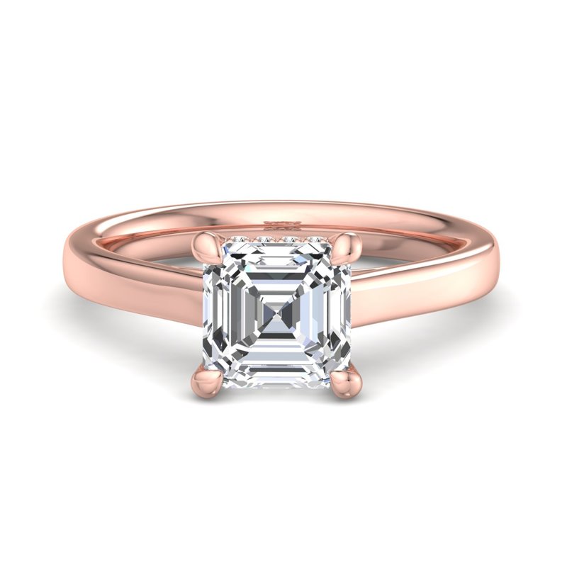 Rose Gold Lucerne Hidden & 1ct Asscher Lab Grown Diamond Center