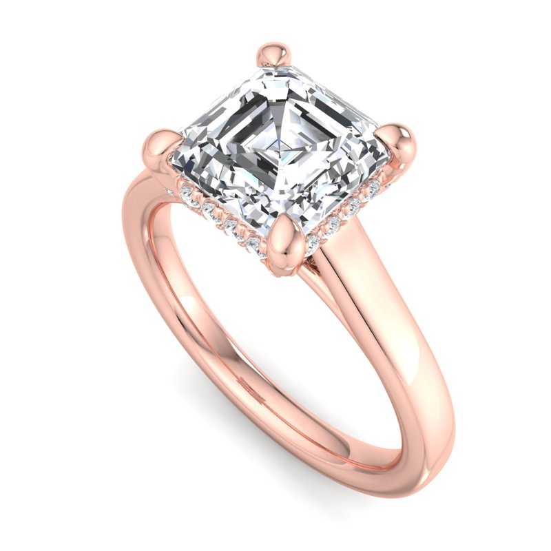Rose Gold Lucerne Hidden & 1ct Asscher Lab Grown Diamond Center