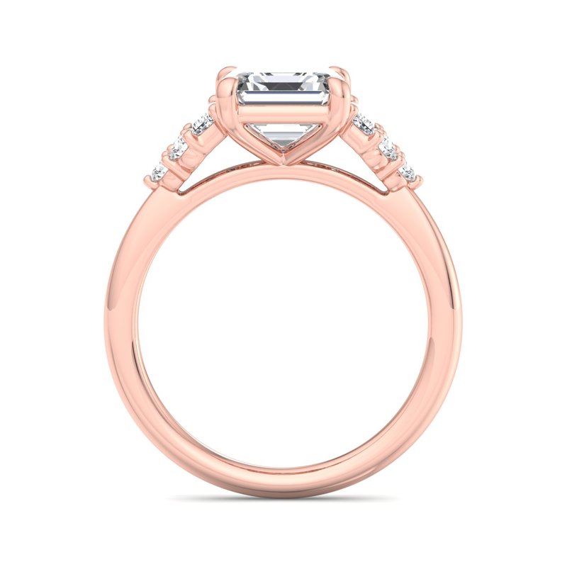 Rose Gold Lona Baguette & Round & 1ct Asscher Lab Grown Diamond Center