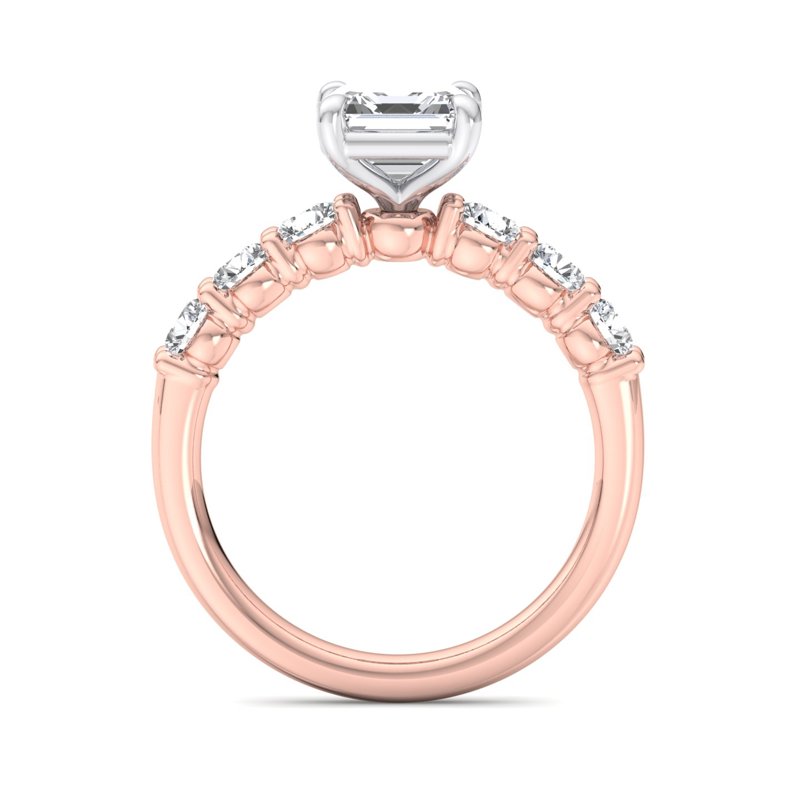 Rose Gold Leo (2/3ctw) & 1ct Asscher Lab Grown Diamond Center