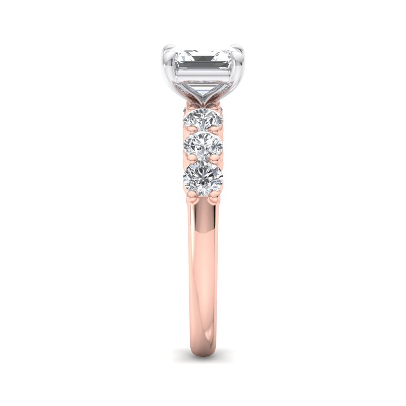 Rose Gold Leo (2/3ctw) & 1ct Asscher Lab Grown Diamond Center