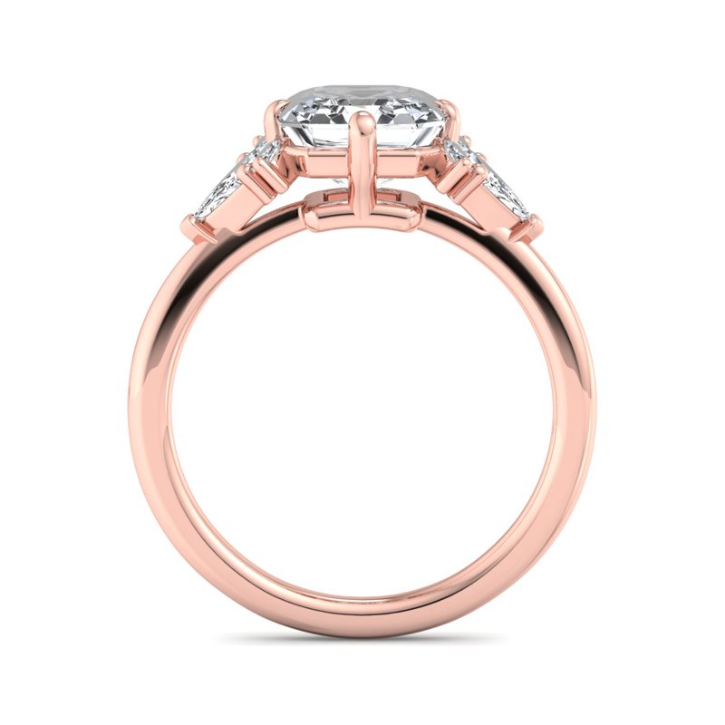 Rose Gold Lalilique & 1ct Asscher Lab Grown Diamond Center
