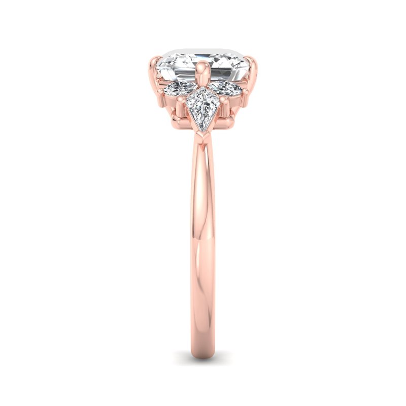 Rose Gold Lalilique & 1ct Asscher Lab Grown Diamond Center