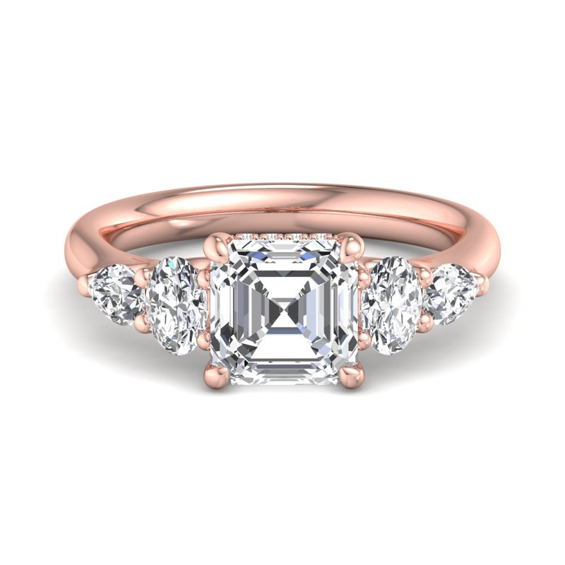 Rose Gold Jules (3/4ctw) & 1ct Asscher Lab Grown Diamond Center