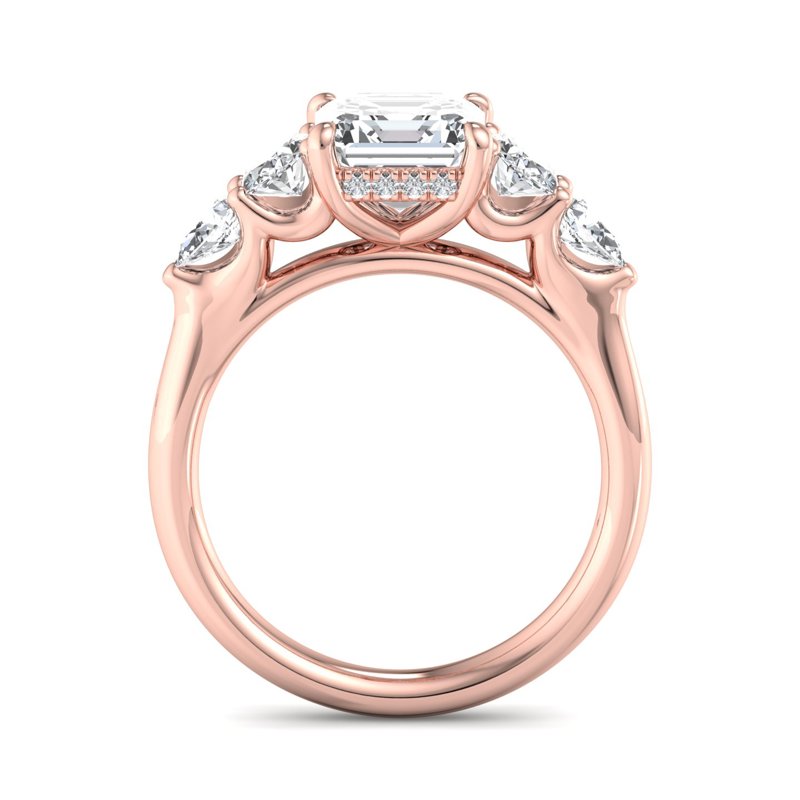 Rose Gold Jules (3/4ctw) & 1ct Asscher Lab Grown Diamond Center